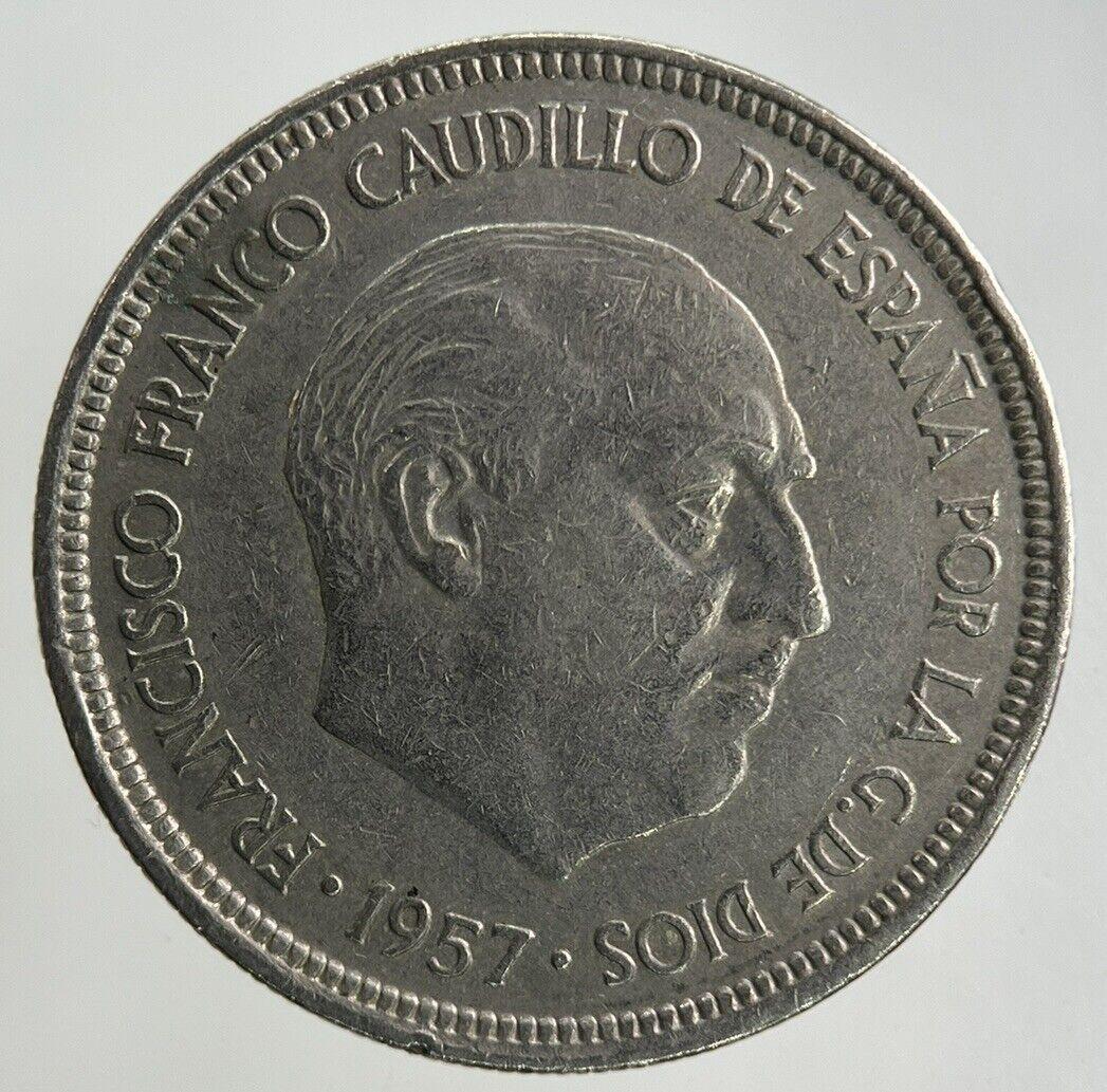 1957 Spain 5 Pesetas Coin | Fine Collectable Grade