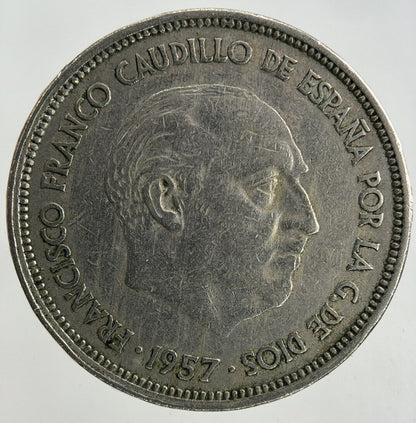 1957 Spain 25 Pesetas Coin | Fine Collectable Grade