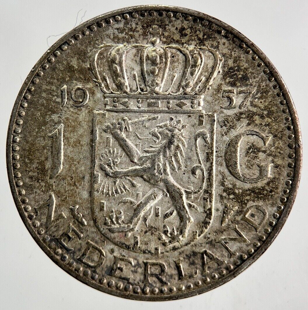 1957 Netherlands 1 Gulden Silver Coin | Fine Collectable Grade