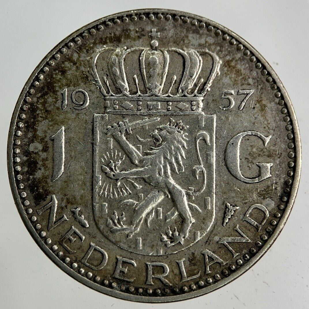1957 Netherlands 1 Gulden Silver Coin | Very High Grade