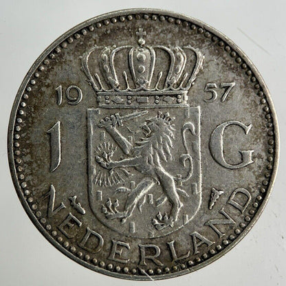1957 Netherlands 1 Gulden Silver Coin | Very High Grade