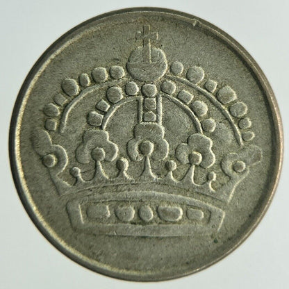 1957 Sweden 25 Ore Silver Coin | Fine Collectable Grade