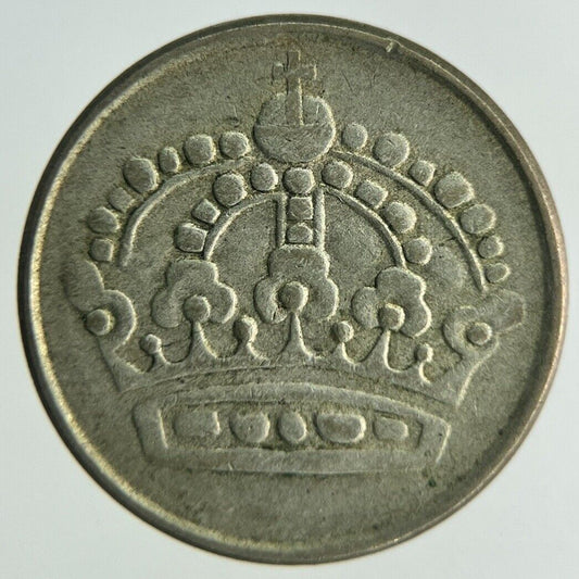 1957 Sweden 25 Ore Silver Coin | Fine Collectable Grade