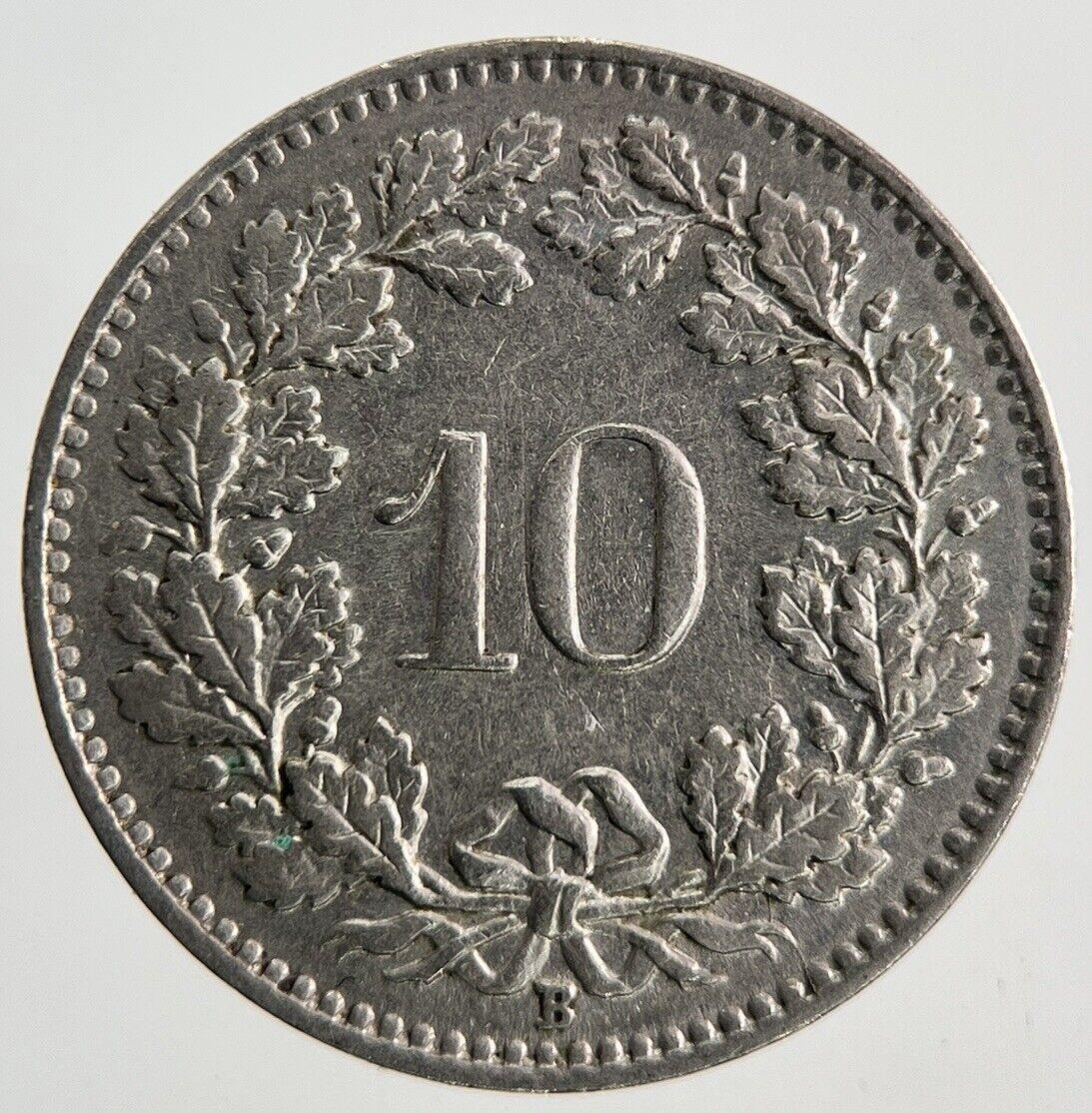 1957 Switzerland Swiss 10 Rappen Coin | Fine Collectable Grade