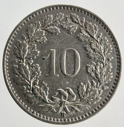 1957 Switzerland Swiss 10 Rappen Coin | Fine Collectable Grade