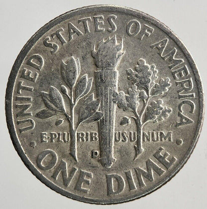 1957-D US USA Roosevelt Dime Silver Coin | Fine Collectable Grade