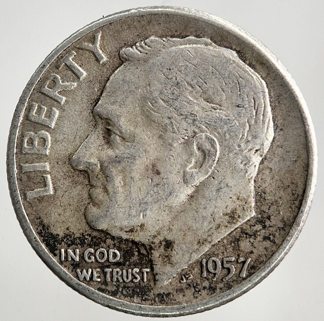 1957 US USA Roosevelt One Dime Silver Coin | Collectable Grade