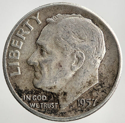 1957 US USA Roosevelt One Dime Silver Coin | Collectable Grade