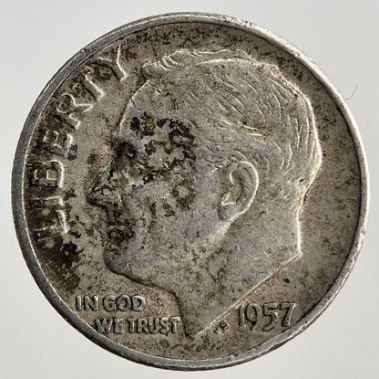 1957 US USA Roosevelt One Dime Silver Coin | Collectable Grade