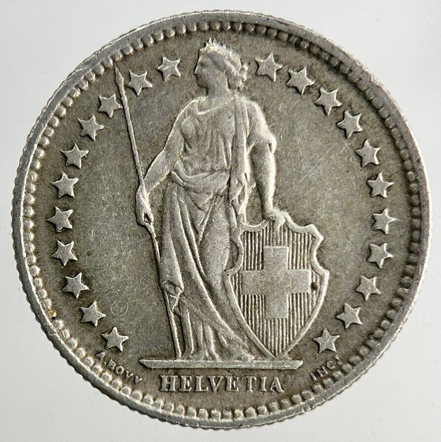 1957 Switzerland Swiss 1/2 Half Franc Silver Coin | Fine Collectable Grade