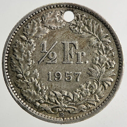 1957 Switzerland Swiss 1/2 Half Franc Silver Coin | Fine Collectable Grade