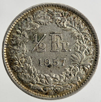 1957 Switzerland Swiss 1/2 Half Franc Silver Coin | Very High Grade