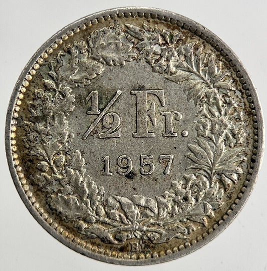 1957 Switzerland Swiss 1/2 Half Franc Silver Coin | Very High Grade