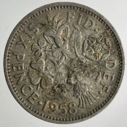 1958 Elizabeth II 2nd Sixpence Coin | Fine Collectable Grade