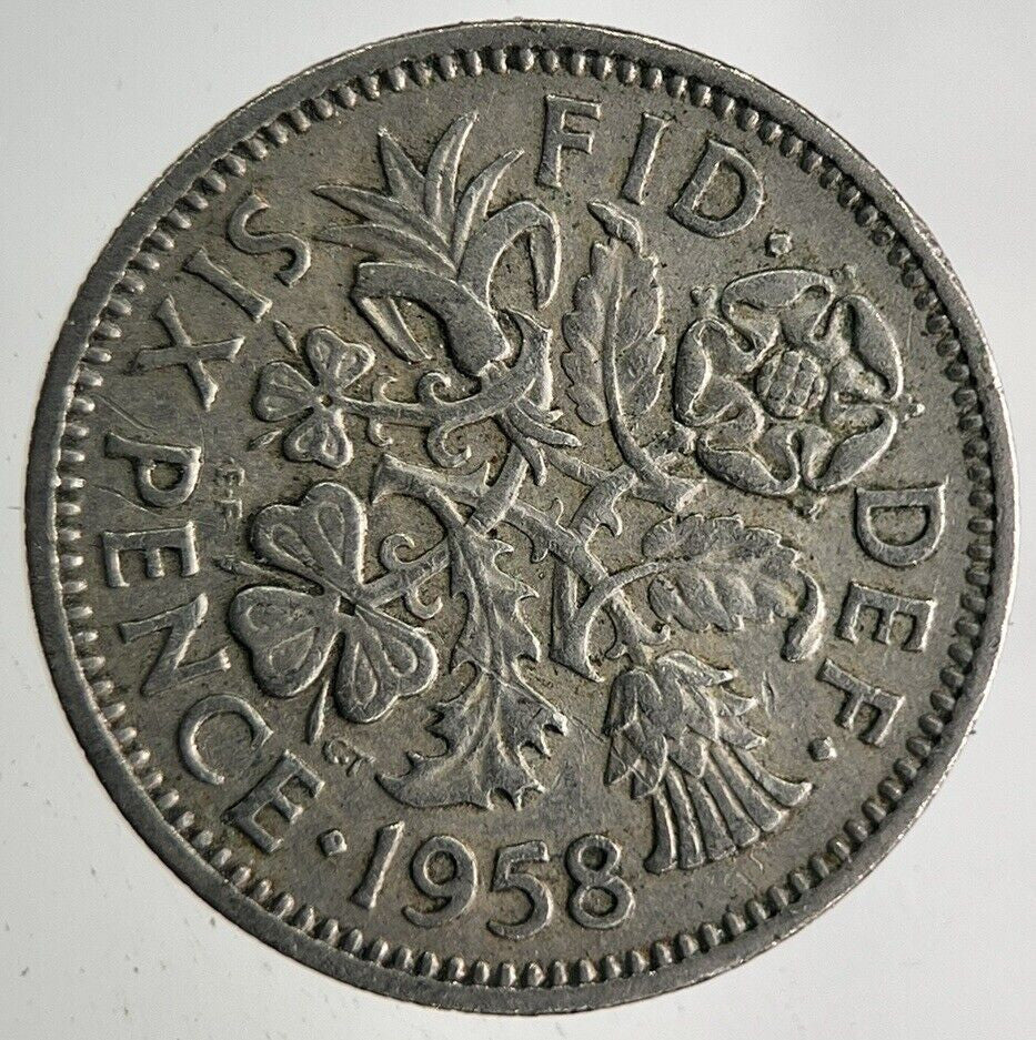 1958 Elizabeth II 2nd Sixpence Coin | Fine Collectable Grade