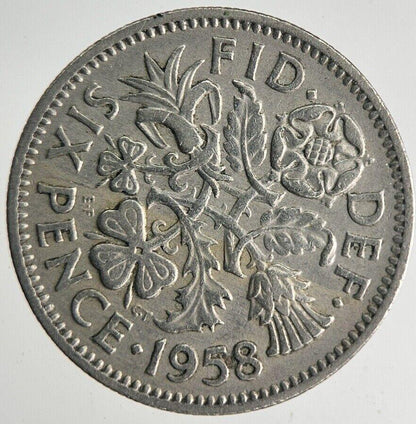 1958 Elizabeth II 2nd Sixpence Coin | Fine Collectable Grade