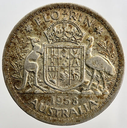 1958 Australia Florin Silver Coin | Fine Collectable Grade | a1517