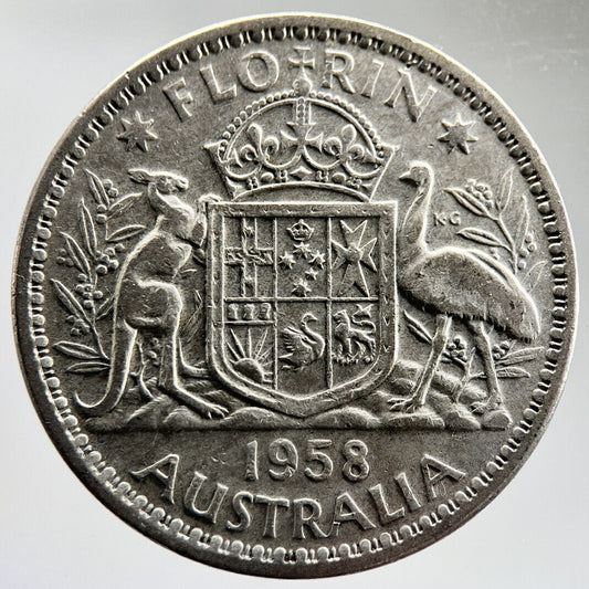 1958 Australia Florin Silver Coin | Collectable Grade | a1622