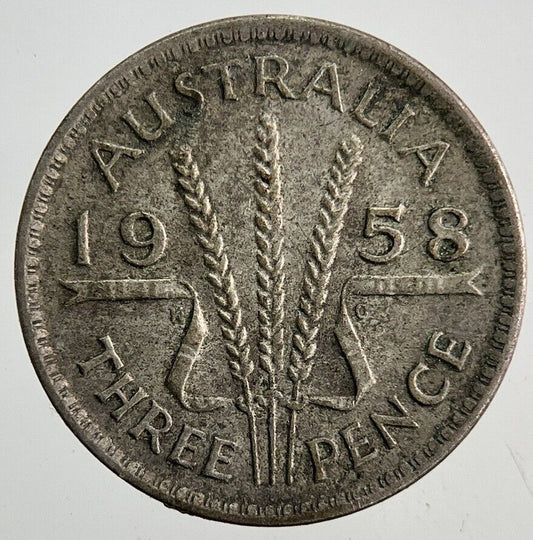 1958 Australia Threepence Silver Coin | Fine Collectable Grade