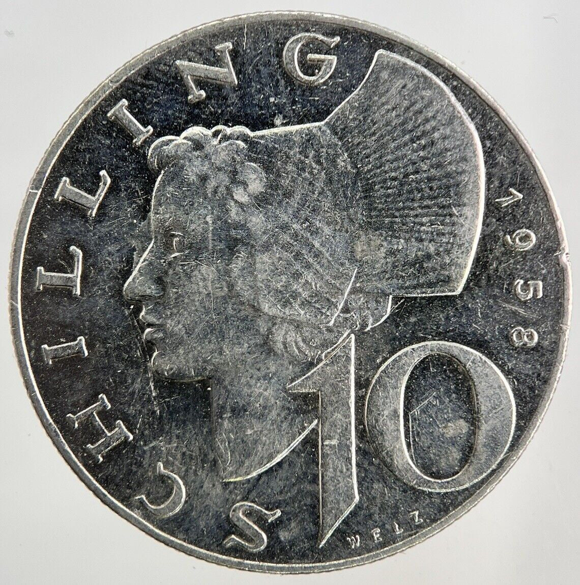 1958 Austria 10 Schilling Silver Coin | Collectable Grade