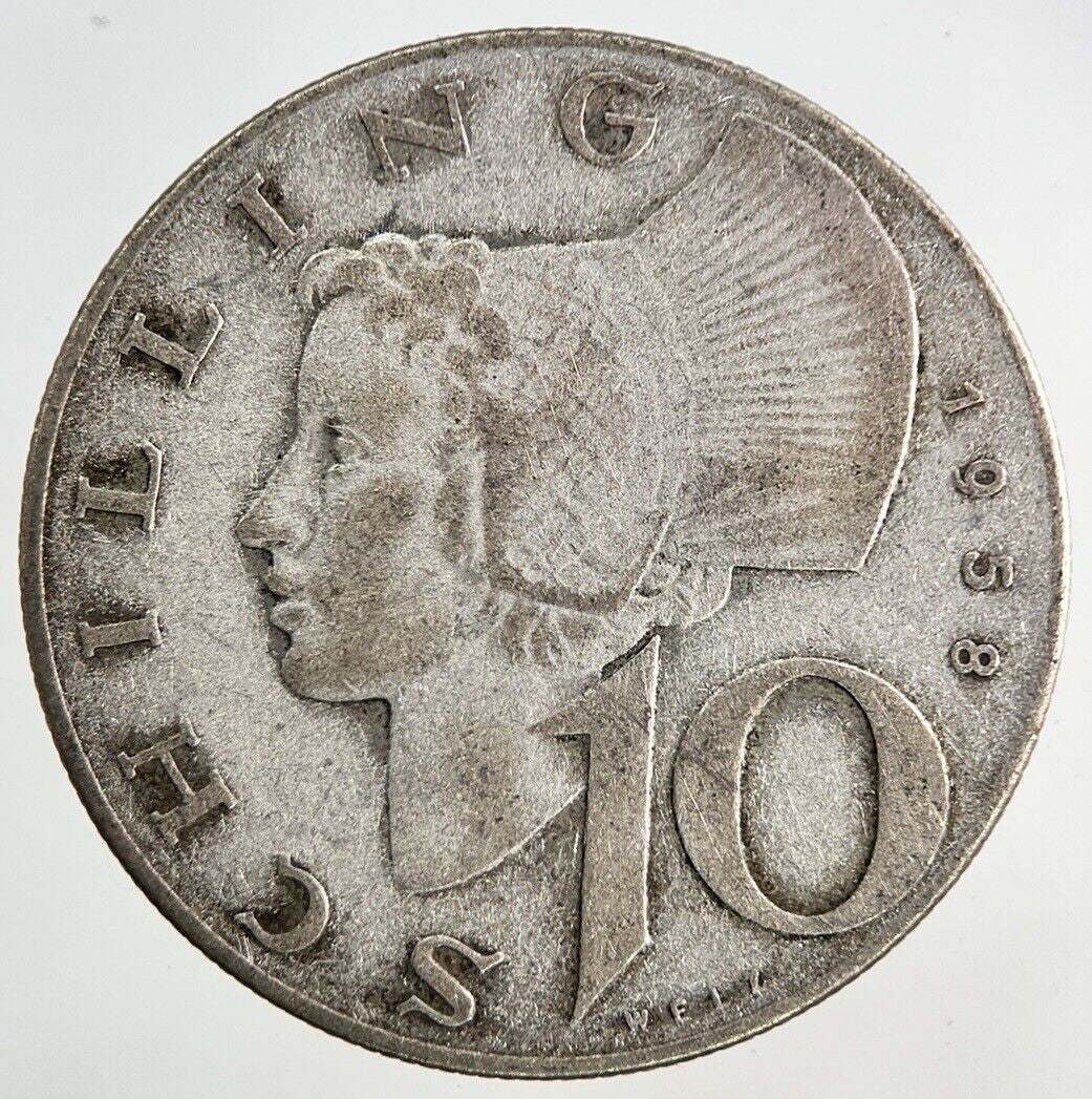 1958 Austria 10 Schilling Silver Coin | Collectable Grade