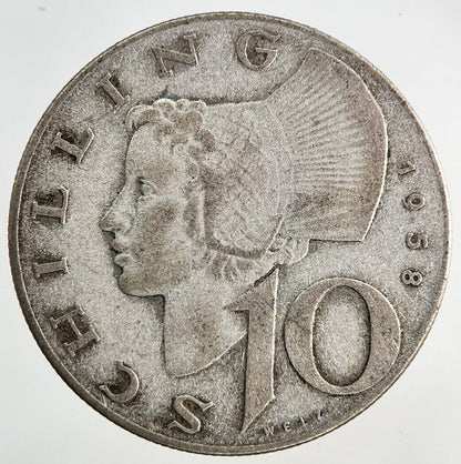 1958 Austria 10 Schilling Silver Coin | Collectable Grade