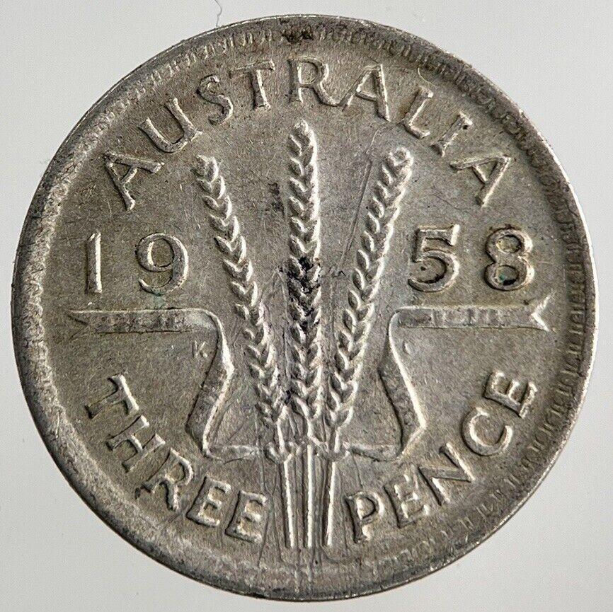 1958 Australia Threepence Silver Coin | Fine Collectable Grade