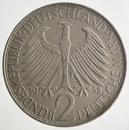 1958 Germany 2 Mark Coin | Fine Collectable Grade