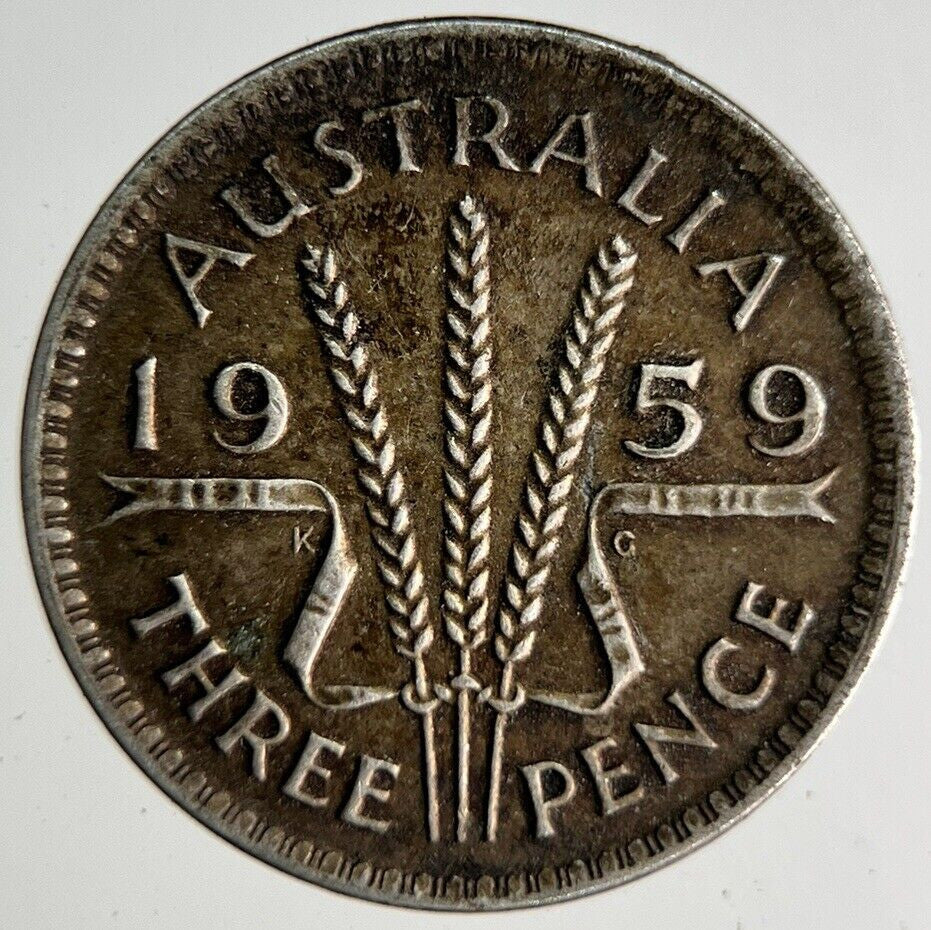 1959 Australia Threepence Silver Coin | Fine Collectable Grade