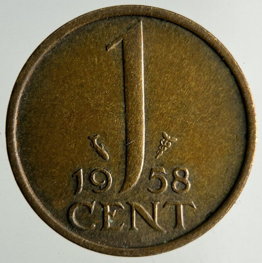 1958 Netherlands 1 Cent Coin | Fine Collectable Grade