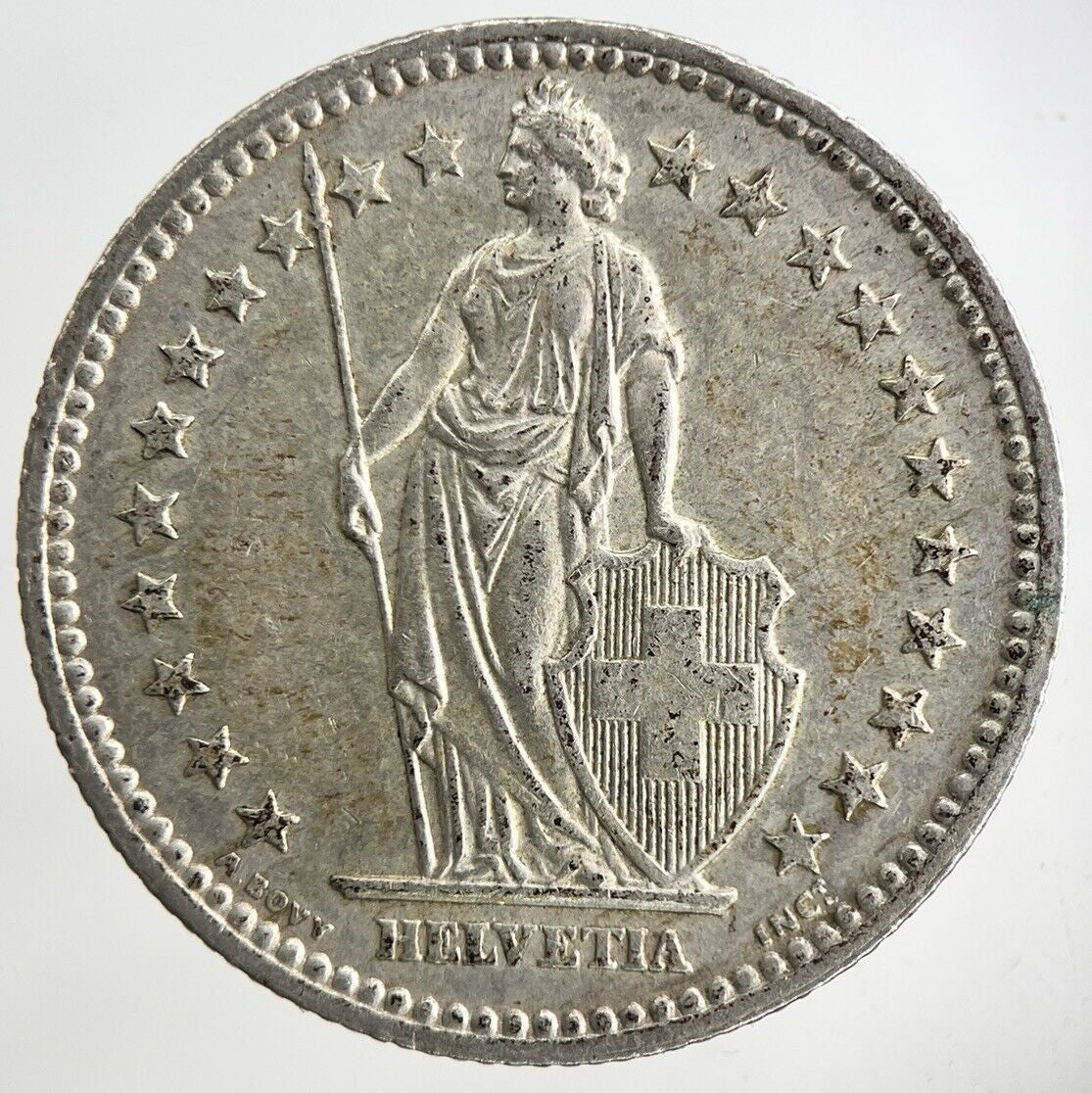 1958 Switzerland Swiss 2 Franc Silver Coin | Very High Grade