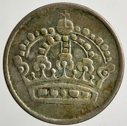 1958 Sweden 25 Ore Silver Coin | Fine Collectable Grade