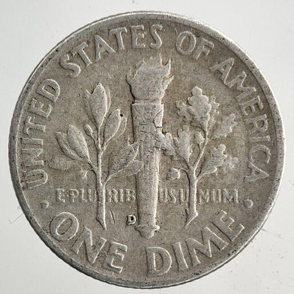 1958-D US USA Roosevelt One Dime Silver Coin | Fine Collectable Grade