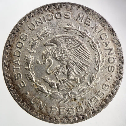 1958 Mexico 1 Un Peso Silver Coin | Fine Collectable Grade