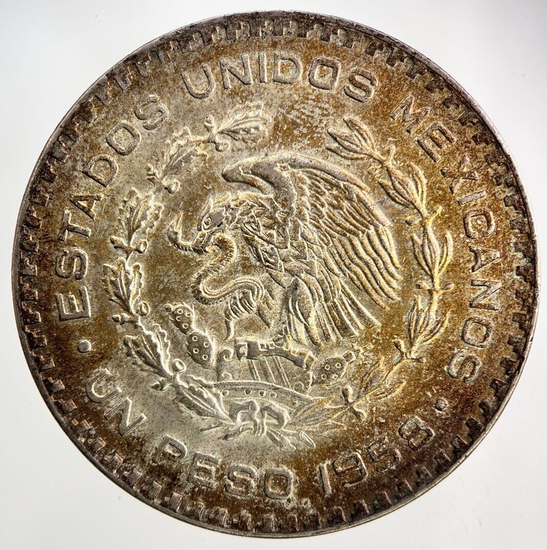 1958 Mexico Un 1 Peso Silver Coin | Very High Grade