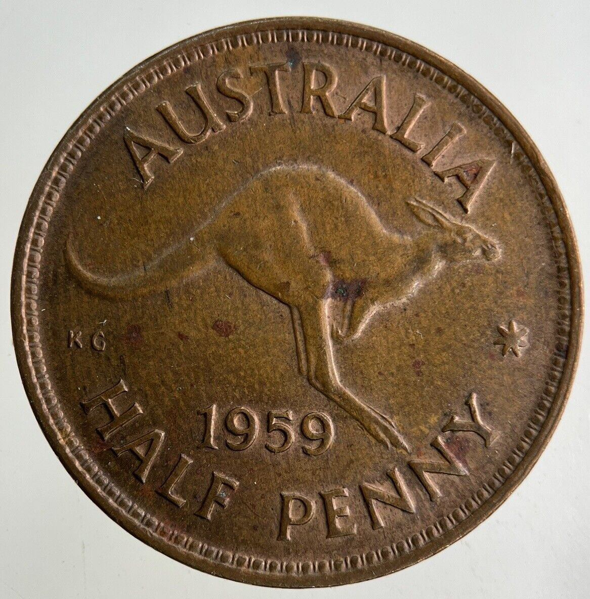 1959 Australia Half-Penny Coin | Fine Collectable Grade