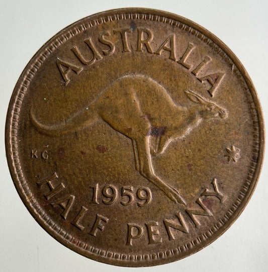 1959 Australia Half-Penny Coin | Fine Collectable Grade