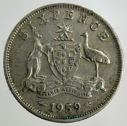 1959 Australia Sixpence Silver Coin | Very High Grade