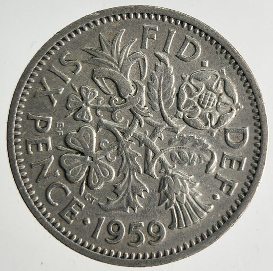 1959 Elizabeth II 2nd Sixpence Coin | Fine Collectable Grade