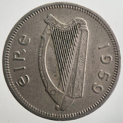 1959 Irish Bull Shilling Coin | Very High Grade | a7757