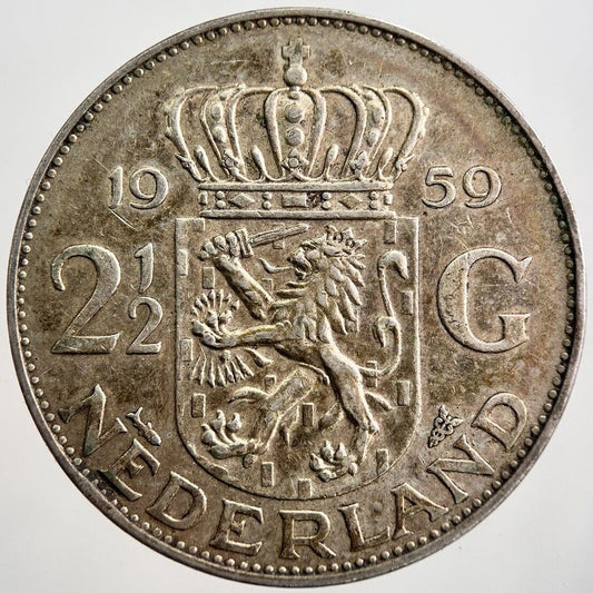 1959 Netherlands 2 1/2 Gulden Silver Coin | Very High Grade | a7961