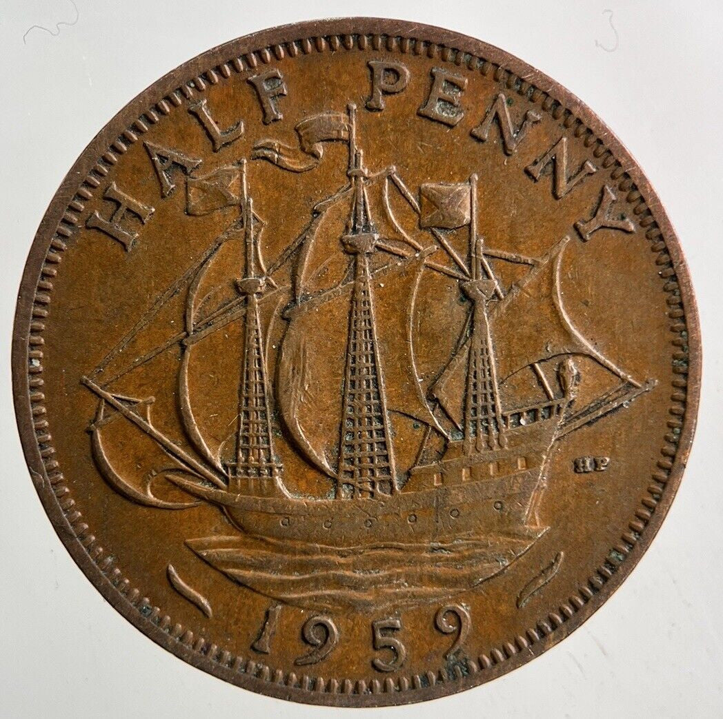 1959 Elizabeth II 2nd Half-Penny Coin | Fine Collectable Grade