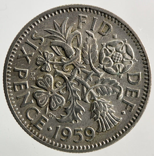 1959 Elizabeth II 2nd Sixpence Coin | Very High Grade