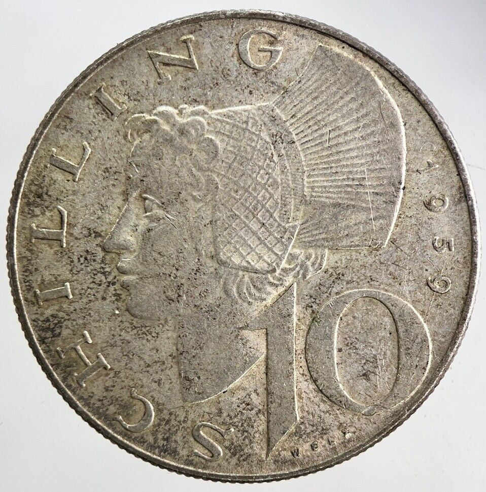 1959 Austria 10 Schilling Silver Coin | Fine Collectable Grade