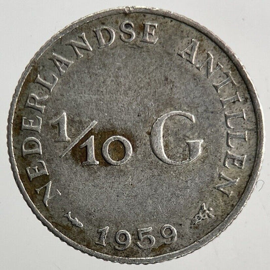 1959 Netherlands 1/10 Gulden Silver Coin | Fine Collectable Grade
