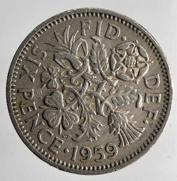 1959 Elizabeth II 2nd Sixpence Coin | Fine Collectable Grade