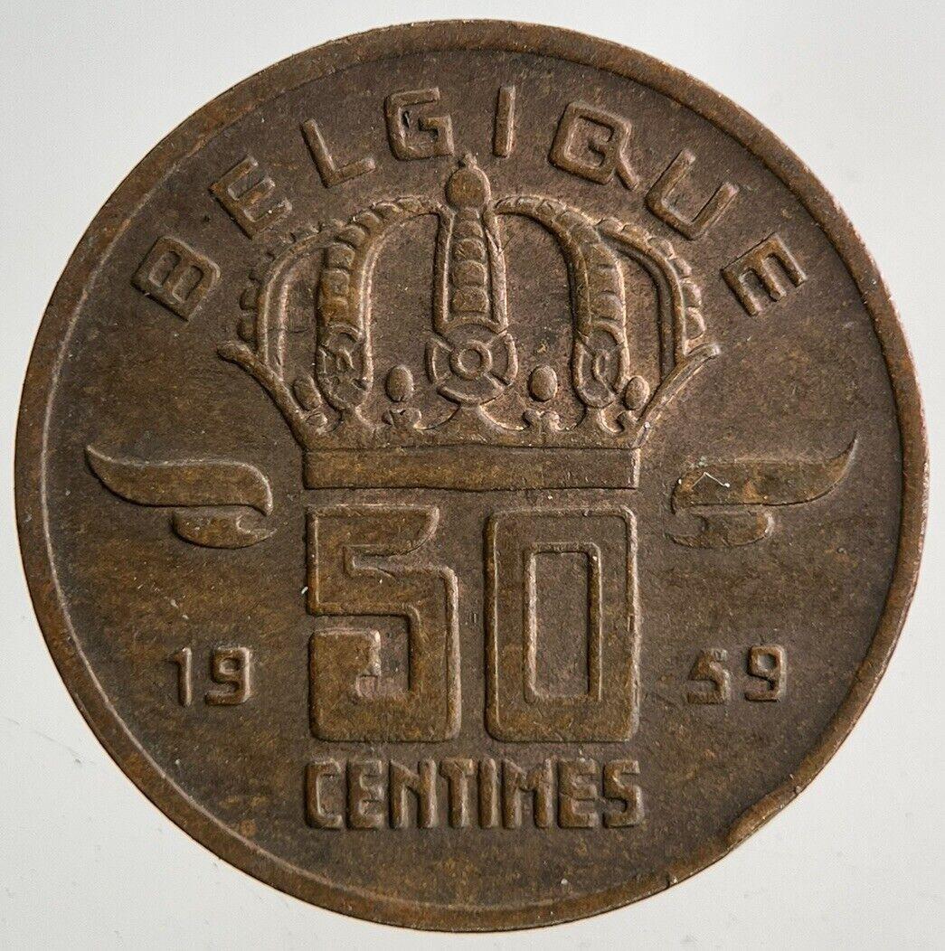 1959 Belgium 50 Cent Centimes Coin | Fine Collectable Grade