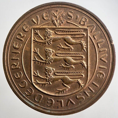 1959 Guernsey 8 Doubles Coin | Very High Grade | a2101