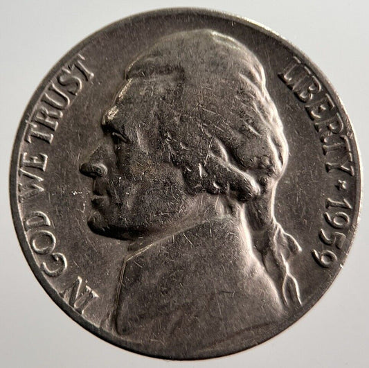 1959 US USA Nickel 5 Cents Coin | Collectable Grade | a1862