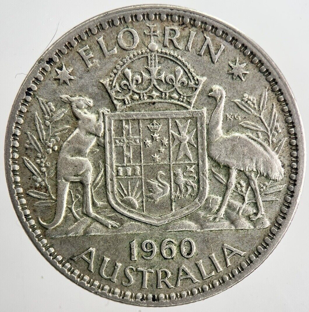 1960 Australia Florin Silver Coin | Fine Collectable Grade | a6738